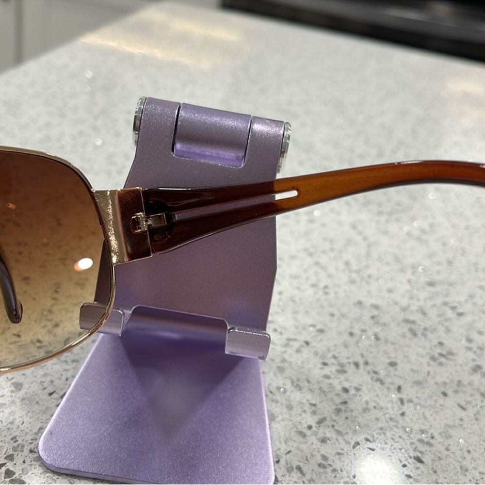 NWT DG SUNGLASSES AVIATOR WRAP ROSE GOLD FRAME SOFT BROWN GRADIENT LENSE WOMENS - Picture 6 of 9